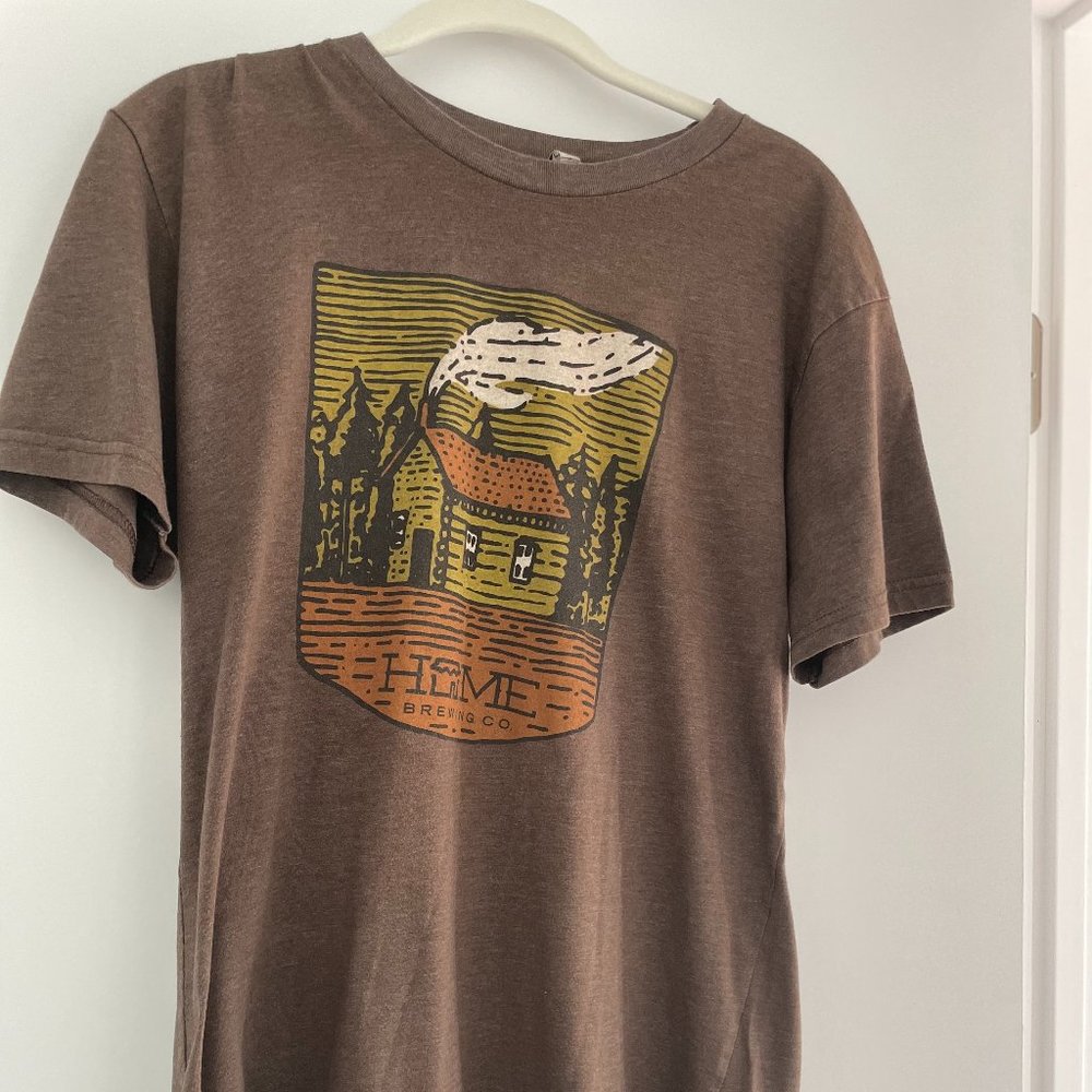 Home Brewing Co. Brown Short SleeveT-Shirt, Size Medium‎